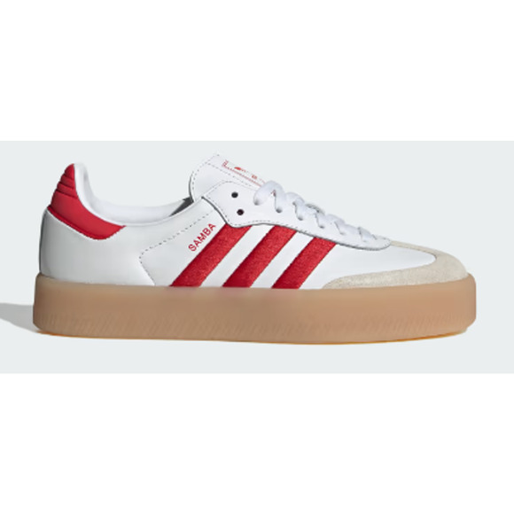 NEW ADIDAS ORIGINALS Samba/Sambae Women's 7 White/Red ID0438 - Picture 5 of 5